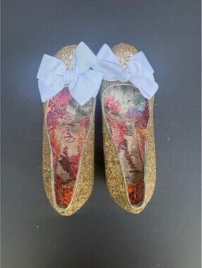 Irregular Choice NWB Gold Glitter Wedding Heels
